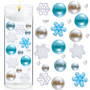 DIY Christmas Vase Fillers for Centerpiece Floating Candles, Including Plastic Pearl, Resin Cabochons, Foil Flakes, Mixed Color, 6mm(DIY-SC0021-88)