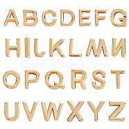 26Pcs 26 Style Brass Charms, Long-Lasting Plated, Letter A~Z, Golden, 8~9.6x3~11.5x3mm, Hole: 0.8~1.6mm, 1pc/style(KK-SZ0005-35)