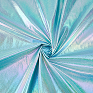 Rainbow Gradient Imitation Leather Fabric, Clothing Accessories, Aqua, 150x0.05cm(AJEW-WH0314-291C)