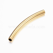 304 Stainless Steel Tube Beads, Curved Tube Noodle Beads, Curved Tube, Golden, 53x5mm, Hole: 3.5x4mm(STAS-G180-07G)