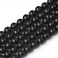 Natural Shungite Beads Strands, Round, 8~8.5mm, Hole: 0.8mm, about 48pcs/Strand, 15.55 inch(39.5cm)(G-I271-C03-8mm)