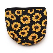 Neoprene Red Wine Cup Sleeve, Column, Sunflower Pattern, 120x125x5.5mm(AJEW-WH0241-51A-02)