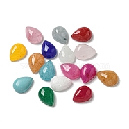 Dyed Natural White Jade Cabochons, Teardrop, Mixed Color, 8x6x3mm(G-Q173-02B-11)