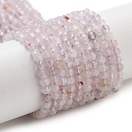 Natural Amethyst Beads Strands, Faceted, Round, 3mm, Hole: 0.8mm, about 128pcs/strand, 14.96''(38cm)(G-G161-A20-05)