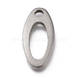 Tarnish Resistant 304 Stainless Steel Pendants, Oval, Stainless Steel Color, 23.5x11x2mm, Hole: 3mm(STAS-Z014-03P)