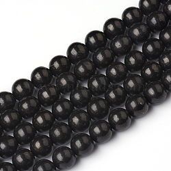 Nature Shungite Beads Strands, Round, 8~8.5mm, Hole: 0.8mm, about 48pcs/Strand, 15.55 inch(39.5cm)(G-I271-C03-8mm)