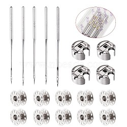 Sewing Tools, with Iron Industrial Sewing Machine Bobbin Case, Home Sewing Machine Needles and Iron Thread Bobbins, Platinum(DIY-TA0004-12)