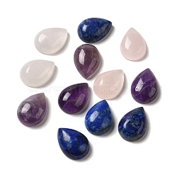 DICOSMETIC 12Pcs 3 Styles Natural Mixed Stone Cabochons, Natural Amethyst & Rose Quartz & Green Aventurine,Teardrop, 18x13x6mm(G-DC0001-15)