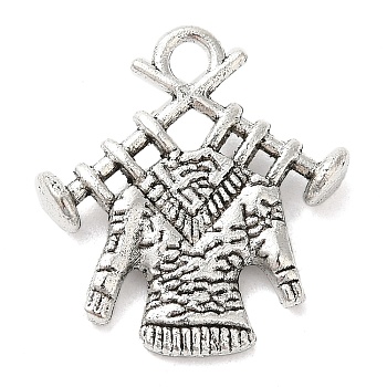 Tibetan Style Zinc Alloy Pendants, Sweater, Lead Free & Cadmium Free, Antique Silver, 19x17x3.8mm, Hole: 2mm, about 357pcs/500g