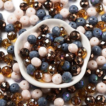 Glass Beads, Faceted, Rondelle, BurlyWood, 10x8mm, Hole: 1mm, about 560pcs/500g