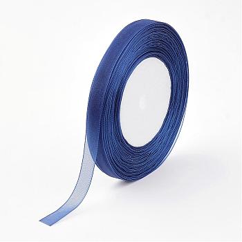 Sheer Organza Ribbon, DIY Material for Ribbon, Dark Blue, 1/2 inch(12mm), 500yards(457.2m)