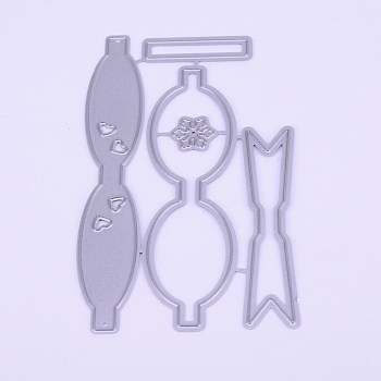Carbon Steel Cutting Dies Stencils, for DIY Scrapbooking/Photo Album, Decorative Embossing DIY Paper Card, Bowknot, Matte Platinum Color, 96x56.5x0.8mm