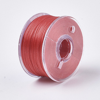 Special Coated Polyester Beading Threads for Seed Beads, Red, 0.1mm, about 50yards/roll