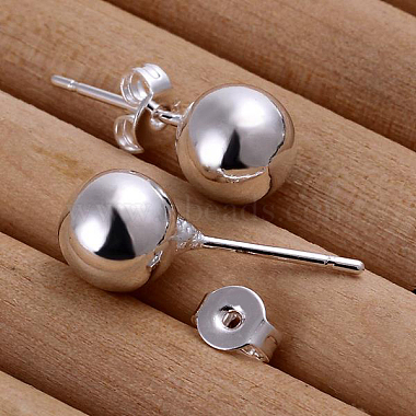 Ball Brass Stud Earrings(EJEW-BB11902)-2