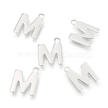 Stainless Steel Color Letter M 201 Stainless Steel Charms