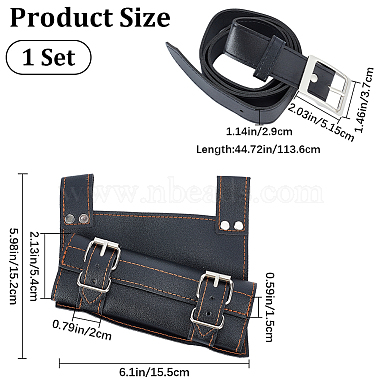 PU Leather with Alloy Waist Fencing Sheath(AJEW-WH0419-05B)-2