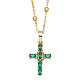 Fashionable Hip Hop Cross Pendant Necklace for Women with Micro Inlaid Gemstones and Zircon Crystals (NKB072)(ST0160265)-1