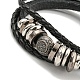 Braided PU Leather & Waxed Cords Triple Layer Multi-strand Bracelets(BJEW-P329-10A-AS)-2