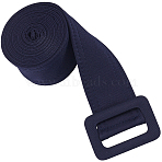 1Pc Cloth Waist Belts with Alloy Buckles for Coat, Prussian Blue, 1620x47x3~5mm(AJEW-GF0015-07B)