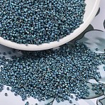 MIYUKI Delica Beads, Cylinder, Japanese Seed Beads, 11/0, (DB2316) Matte Opaque Glazed Moody Blue AB, 1.3x1.6mm, Hole: 0.8mm, about 2000pcs/10g(X-SEED-J020-DB2316)