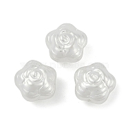 Glass Profiled Pearl Beads, Pearlized, Flower, White, 12x12x8.5mm, Hole: 1~1.2mm(HY-Z001-04)