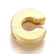 Alloy Slide Charms, Letter C, 12.5x12x4mm, Hole: 1.5x7.5mm(PALLOY-WH0069-02C-G)
