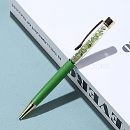 Natural Peridot Chip on Top Ball-Point Pens, Aluminium Alloy Ball-Point Pen, 140mm(PW-WG35714-11)