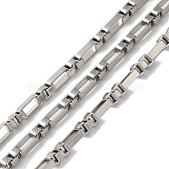 Tarnish Resistant 304 Stainless Steel Link Chains, Unwelded, with Spool, Stainless Steel Color, 6.5x3x2mm(CHS-A012-04B-P)