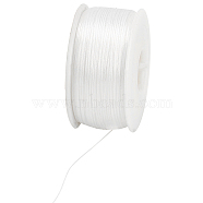 50 Yards Nylon Wire, with Plastic Spools, White, 0.1mm, about 50.00 Yards(45.72m)/Roll(DIY-WH0568-65A)