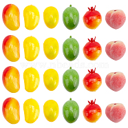 PandaHall Elite 24Pcs 6 Style Mini Foam Artificial Fruit, for Dollhouse Accessories Pretending Prop Decorations, Mixed Color, 33~43x27~34x27~34mm, 4pcs/style(DIY-PH0009-62)