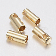 201 Stainless Steel Cord Ends, End Caps, Golden, 7x1.5mm, Hole: 1mm, Inner Diameter: 1.2mm(X-STAS-H436-14A)
