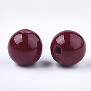 Resin Beads, Imitation Gemstone, Round, Brown, 12mm, Hole: 2mm(RESI-S377-14A-04)