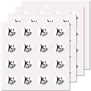 8 Sheets Plastic Waterproof Self-Adhesive Picture Stickers, Round Dot Cartoon Decals for Kid's Art Craft, Word, 150x150mm, Sticker: 25mm(DIY-WH0428-028)