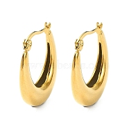 304 Stainless Steel Hoop Earrings, Jewely foe Women, Real 18K Gold Plated, Ring, 27x5.5mm(EJEW-K271-02A-G)