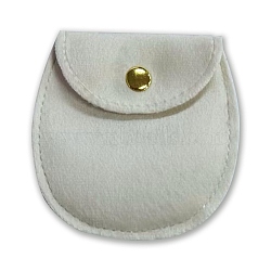 Velvet Jewelry Bag, for Bracelet, Necklace, Earrings Storage, Oval, WhiteSmoke, 8.5x8cm(PW-WG83476-03)