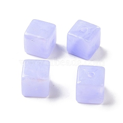 Opaque Acrylic Beads, Glitter Beads, Cube, Lilac, 13x13.5x13.5mm, Hole: 3mm, 180pcs/500g(OACR-E014-18D)