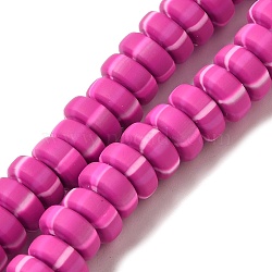 Polymer Clay Beads Strands, Rondelle, Medium Violet Red, 6.5~7x3~3.5mm, Hole: 1.6mm, about 116~123pcs/strand, 15.55~15.94''(39.5~40.5cm)(CLAY-H006-02E)