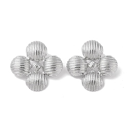 Non-Tarnish 304 Stainless Steel Stud Earrings for Women, Flower, Stainless Steel Color, 37x38mm(EJEW-S227-26P)