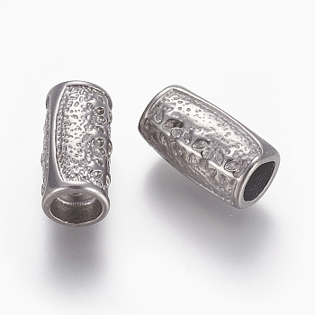 Stainless Steel Beads, Column, Stainless Steel Color, 16x9mm, Hole: 2~6mm