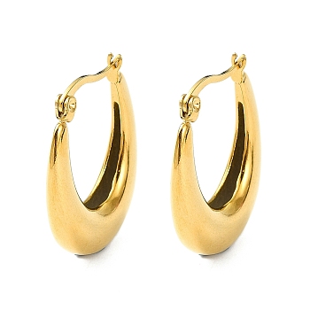 304 Stainless Steel Hoop Earrings, Jewely foe Women, Real 18K Gold Plated, Ring, 27x5.5mm