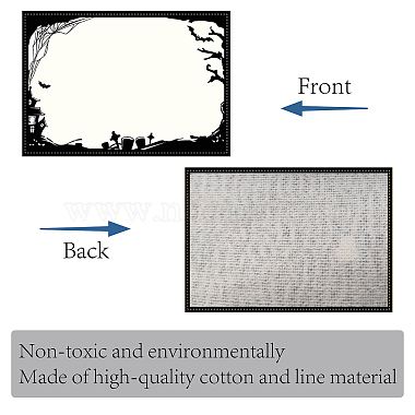 Mantel rectangular con mantel de lino y algodón con estampado temático de Halloween(AJEW-WH0196-008)-4