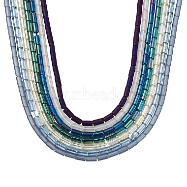7 Strands 7 Style Electroplate Glass Beads Strands(EGLA-YW0001-24)-2