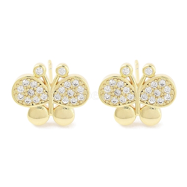 Clear Butterfly Cubic Zirconia Stud Earrings