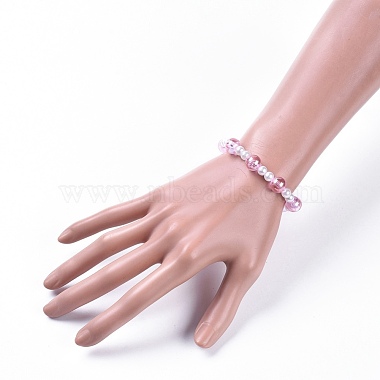 Acrylique transparent imité perles extensibles enfants bracelets(BJEW-JB04575-02)-3