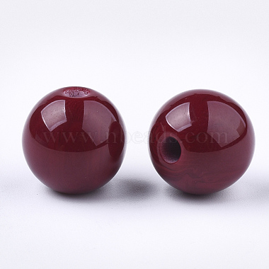 12mm Brown Round Resin Beads