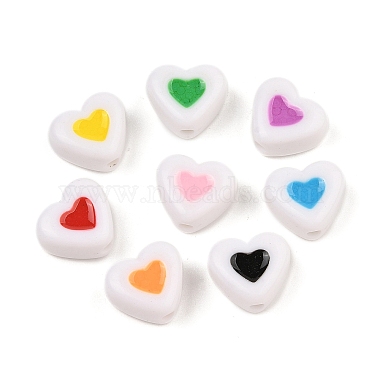 Mixed Color Heart Acrylic Beads