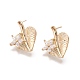 Brass Micro Pave Cubic Zirconia Ear Stud Components(MAK-I010-09G)-2