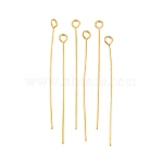 Ion Plating(IP) 304 Stainless Steel Eye Pins, Golden, 40mm, Hole: 1.9x2mm, Pin: 0.6mm(STAS-G075-17G-03)