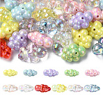 50Pcs Acrylic Beads, AB Color Plated, Cloud, Mixed Color, 15~33x22.5~29.5x16.5~20.5mm, Hole: 2mm(OACR-CJ0002-12)