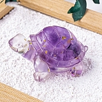 Natural Amethyst Display Decorations, Resin Home Office Decoration, Tortoise, 50x30mm(PW-WG32FD3-13)